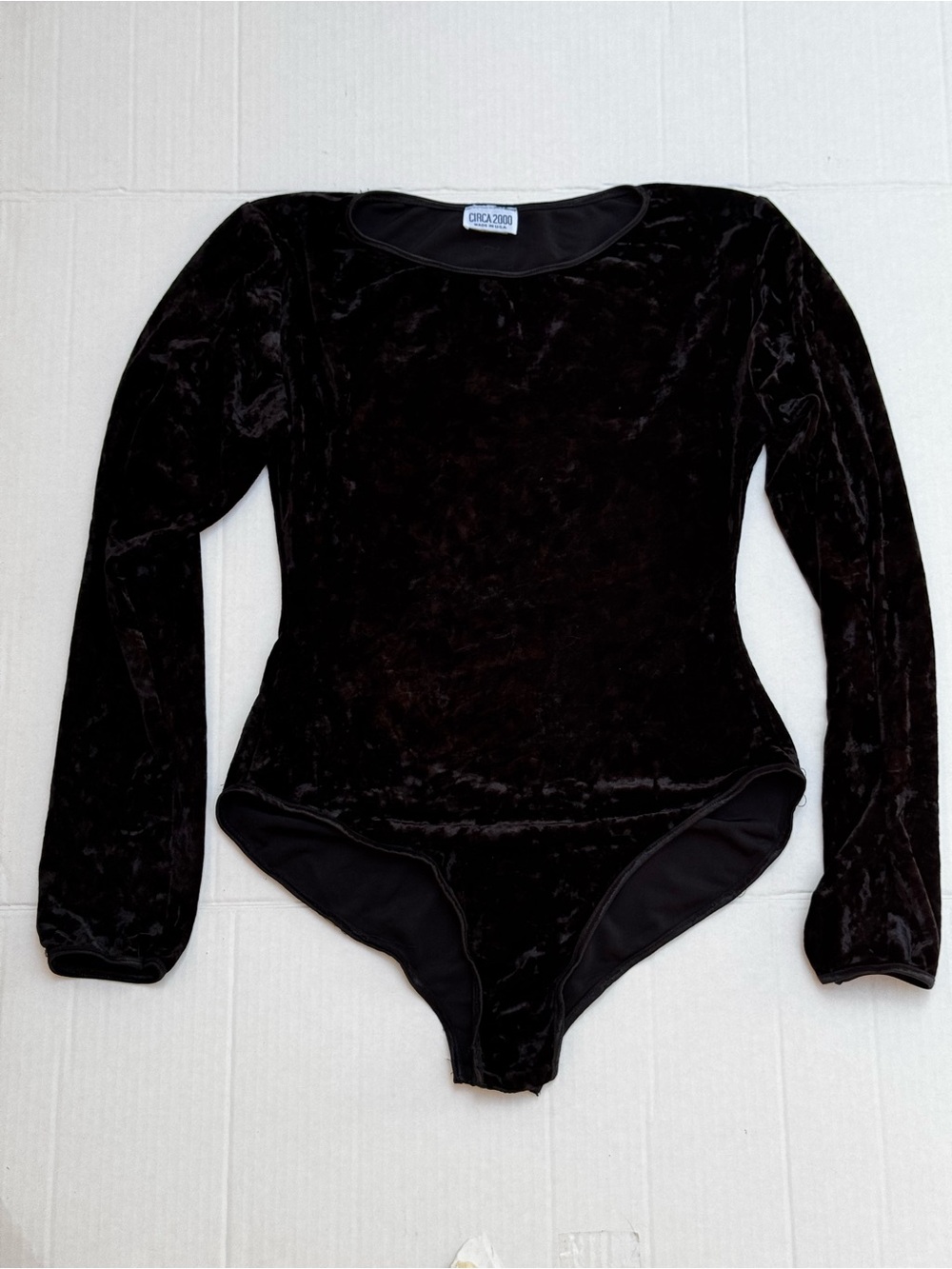 Circa 2000 Black Velvet Long-Sleeve Bodysuit